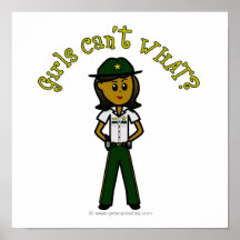 Dark Female Sheriff in Green Uniform Poster