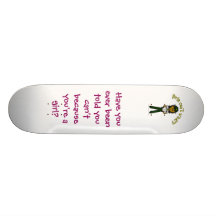 Dark Female Sheriff in Green Uniform Custom Skate Board