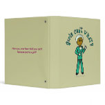 Dark Female Surgeon in Green Scrubs Vinyl Binder