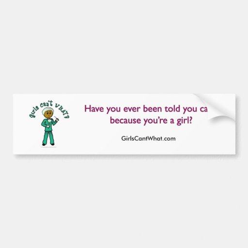 Dark Female Surgeon in Green Scrubs Bumper Sticker