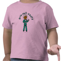 Dark Female Surgeon in Green Scrubs T-shirts