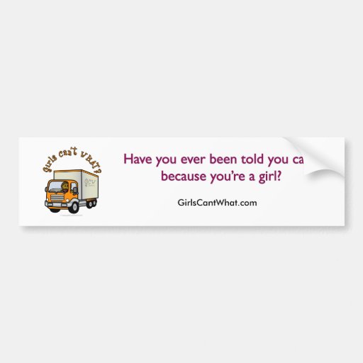 Dark Female Truck Driver Bumper Sticker