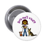 Dark Female Veterinarian Button