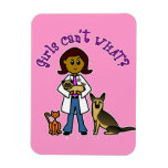 Dark Female Veterinarian Flexible Magnet