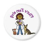 Dark Female Veterinarian Fridge Magnets