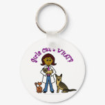 View more Dark Female Veterinarian Keychains personalized gift ideas for girls Dark Female Veterinarian Keychains