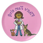 Dark Female Veterinarian Plate