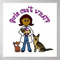 Dark Female Veterinarian posters