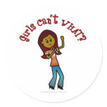 Dark Female Vocalist Round Stickers