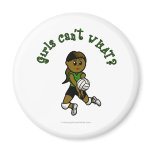 Dark Female Volleyball Player in Green Uniform Magnets