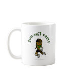 Dark Female Volleyball Player in Green Uniform Mugs