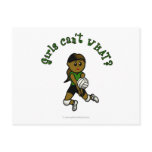 Dark Female Volleyball Player in Green Uniform Postcards