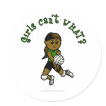 Dark Female Volleyball Player in Green Uniform Stickers