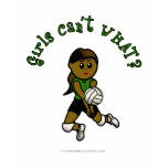Dark Female Volleyball Player in Green Uniform Shirts