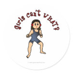 Dark Female Wrestler Stickers