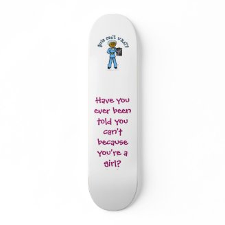 Dark Female X-Ray Technologist Skateboards
