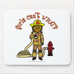 Dark Fire Fighter Girl Mouse Pads