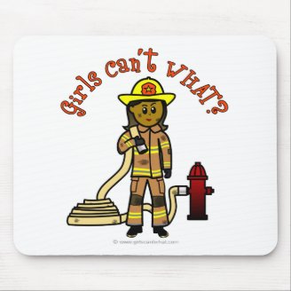 Dark Fire Fighter Girl Mouse Pads
