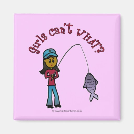 Dark Fishing Girl Fridge Magnets
