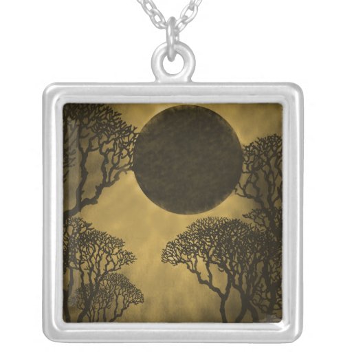 Dark Forest Eclipse Necklace, Gold