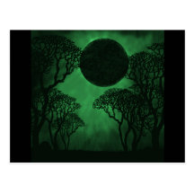 Dark Forest Eclipse Postcard, Green