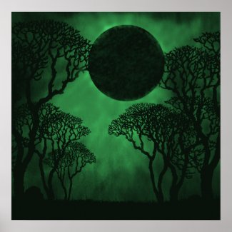 Dark Forest Eclipse Poster print
