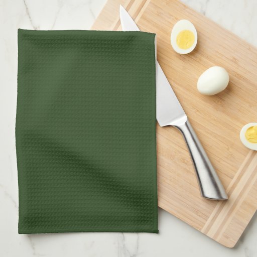 Dark Forest Green Kitchen Tea Towel | Zazzle
