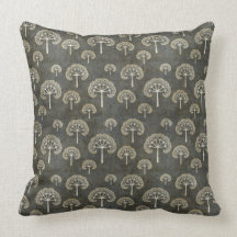 Dark Fractal Tree Pattern Pillows