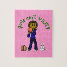Dark Girl Bowling Jigsaw Puzzle