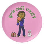 Dark Girl Bowling Party Plates