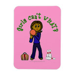 Dark Girl Bowling Rectangular Magnet