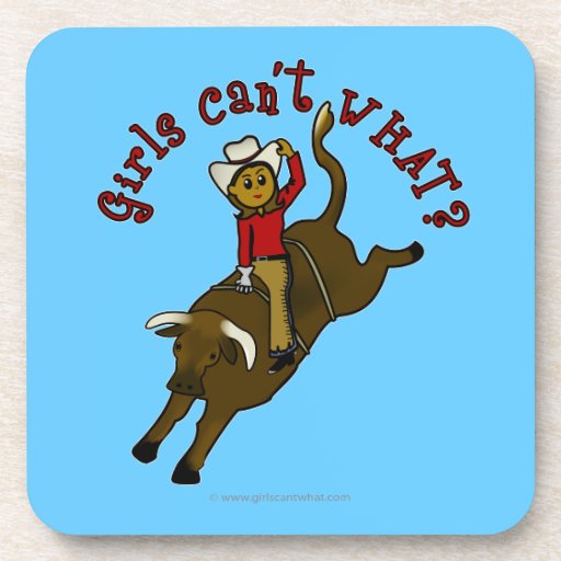 Dark Girl Bull Rider Drink Coasters