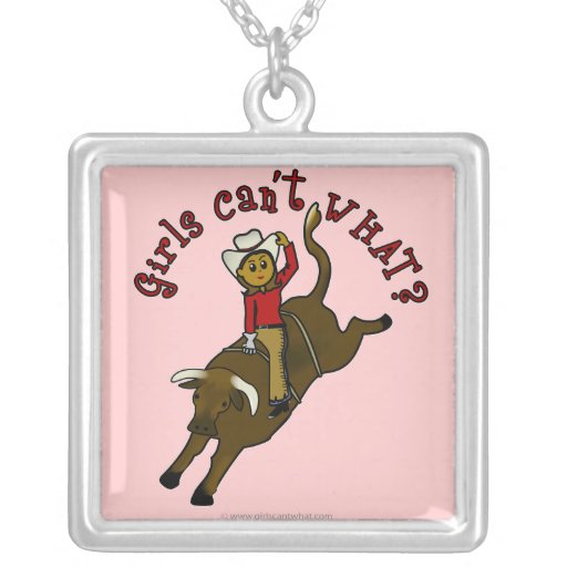 Dark Girl Bull Rider Necklace