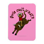 Dark Girl Bull Rider Rectangle Magnets