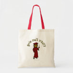 Dark Girl Graduate in Red Cap and Gown Bag