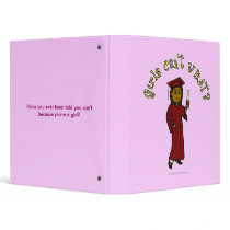 Dark Girl Graduate in Red Cap and Gown binders