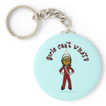 Dark Girl in Red Marching Band Uniform Keychain