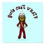Dark Girl in Red Marching Band Uniform Print