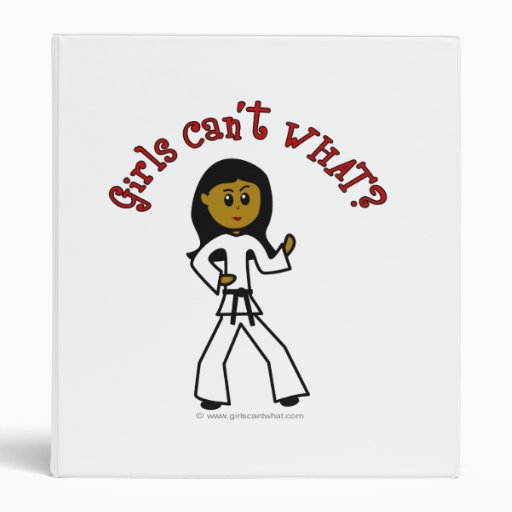 Dark Girl Martial Artist 3 Ring Binders