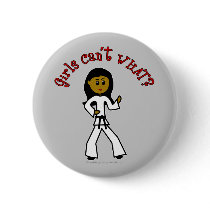 Dark Girl Martial Artist Button