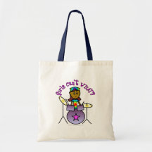 Dark Girl Playing Drums Bag