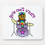Dark Girl Playing Drums Mousepad