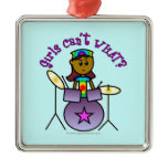 Dark Girl Playing Drums Ornament