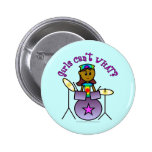 Dark Girl Playing Drums Pin