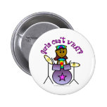 Dark Girl Playing Drums Pinback Button