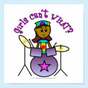 Dark Girl Playing Drums posters