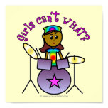 Dark Girl Playing Drums Print