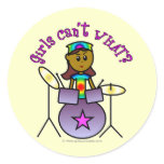 Dark Girl Playing Drums Sticker