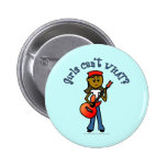 Dark Girl Playing Guitar Button
