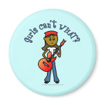 Dark Girl Playing Guitar Fridge Magnet